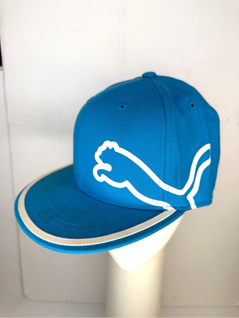 Puma Teal Blue Snapback Hat with White Cat Logo